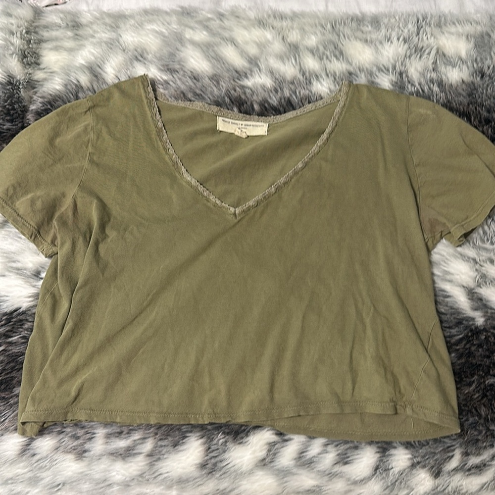 Urban Outfitters Green Crop T-Shirt